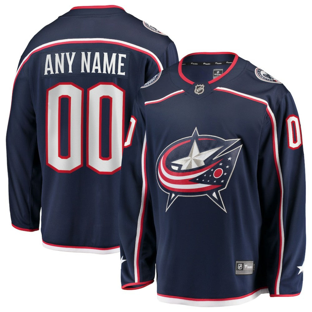 Columbus Blue Jackets Fanatics Home Breakaway Custom Jersey - Navy Jerseys