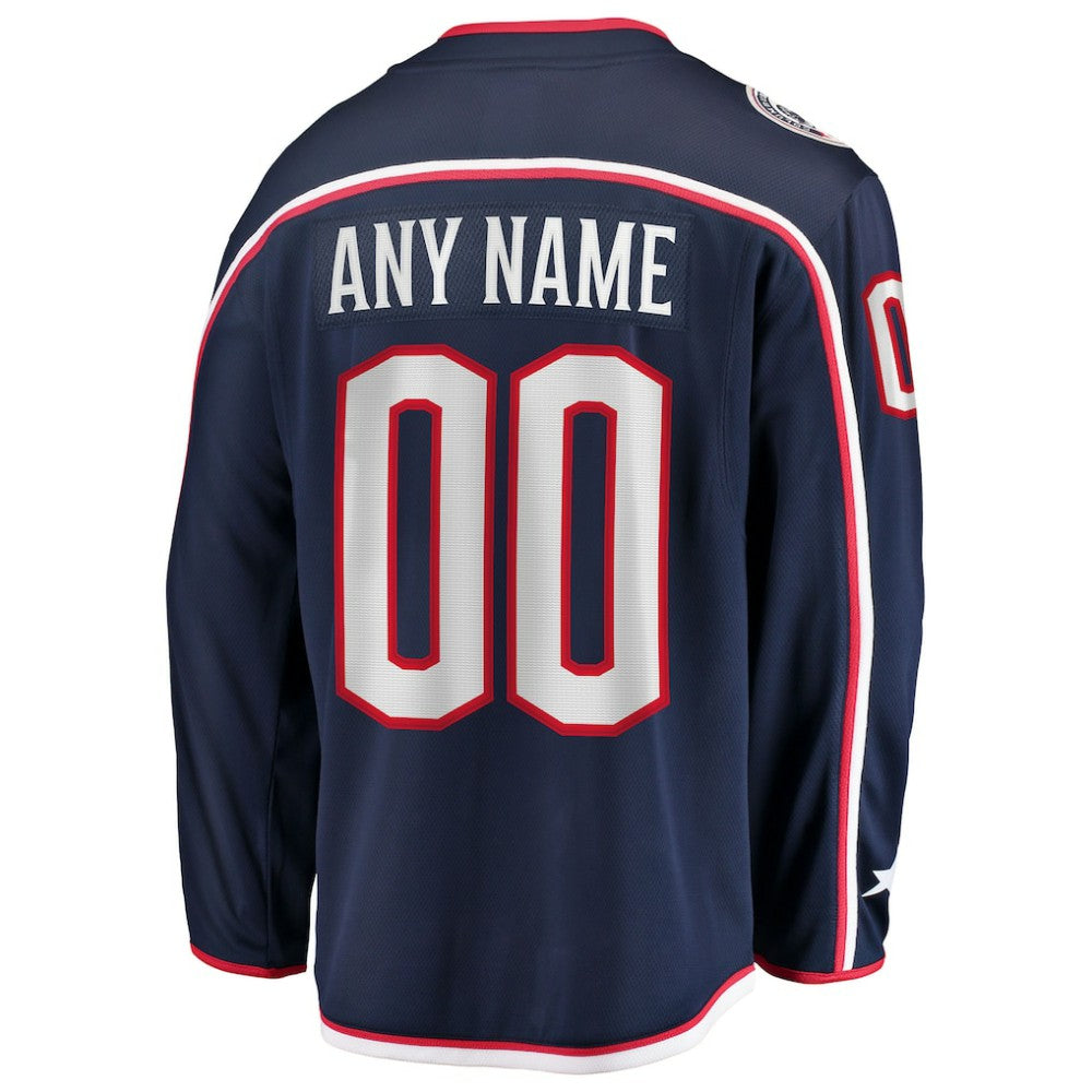 Columbus Blue Jackets Fanatics Home Breakaway Custom Jersey - Navy Jerseys