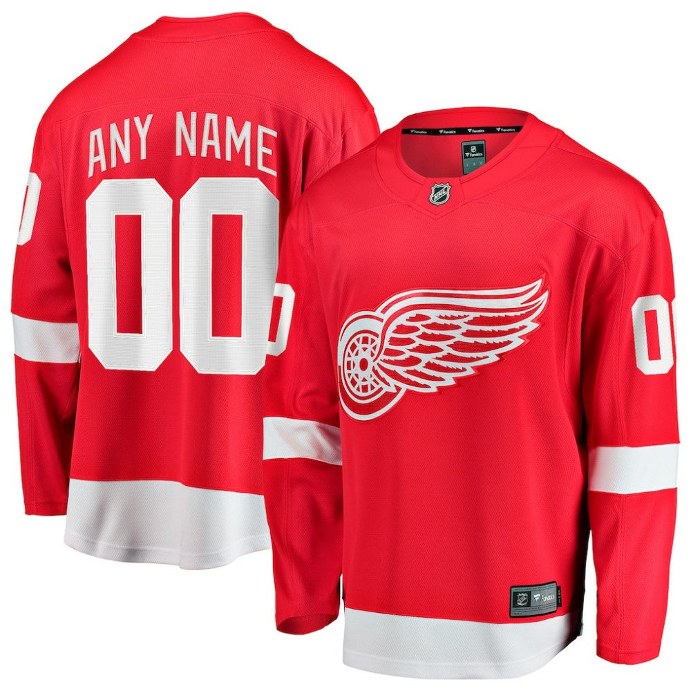 Detroit Red Wings Fanatics Home Breakaway Custom Jersey - Red Jerseys