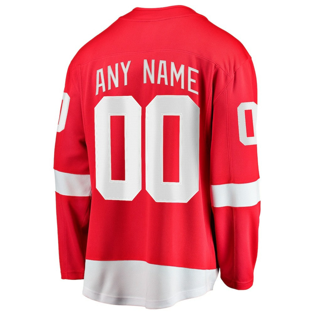 Detroit Red Wings Fanatics Home Breakaway Custom Jersey - Red Jerseys