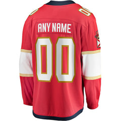 Florida Panthers Fanatics Home Breakaway Custom Jersey - Red Jerseys