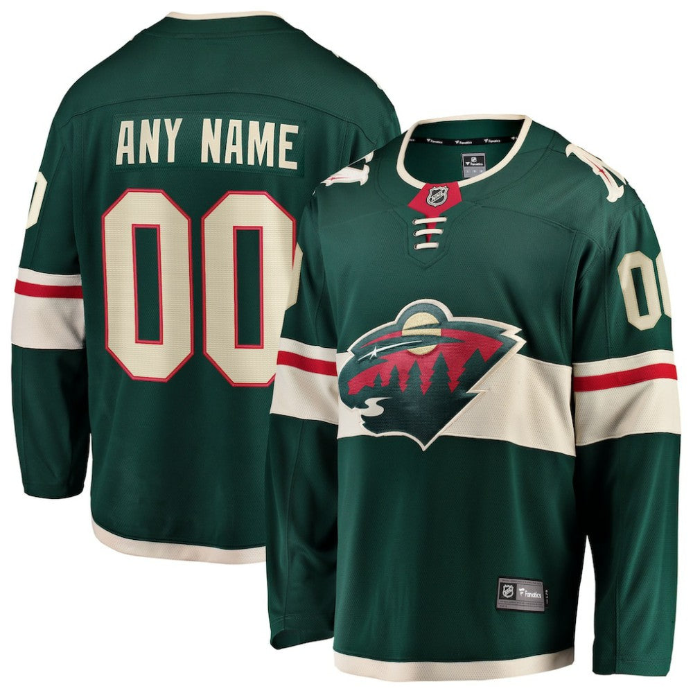 Minnesota Wild Fanatics Home Breakaway Custom Jersey - Green Jerseys