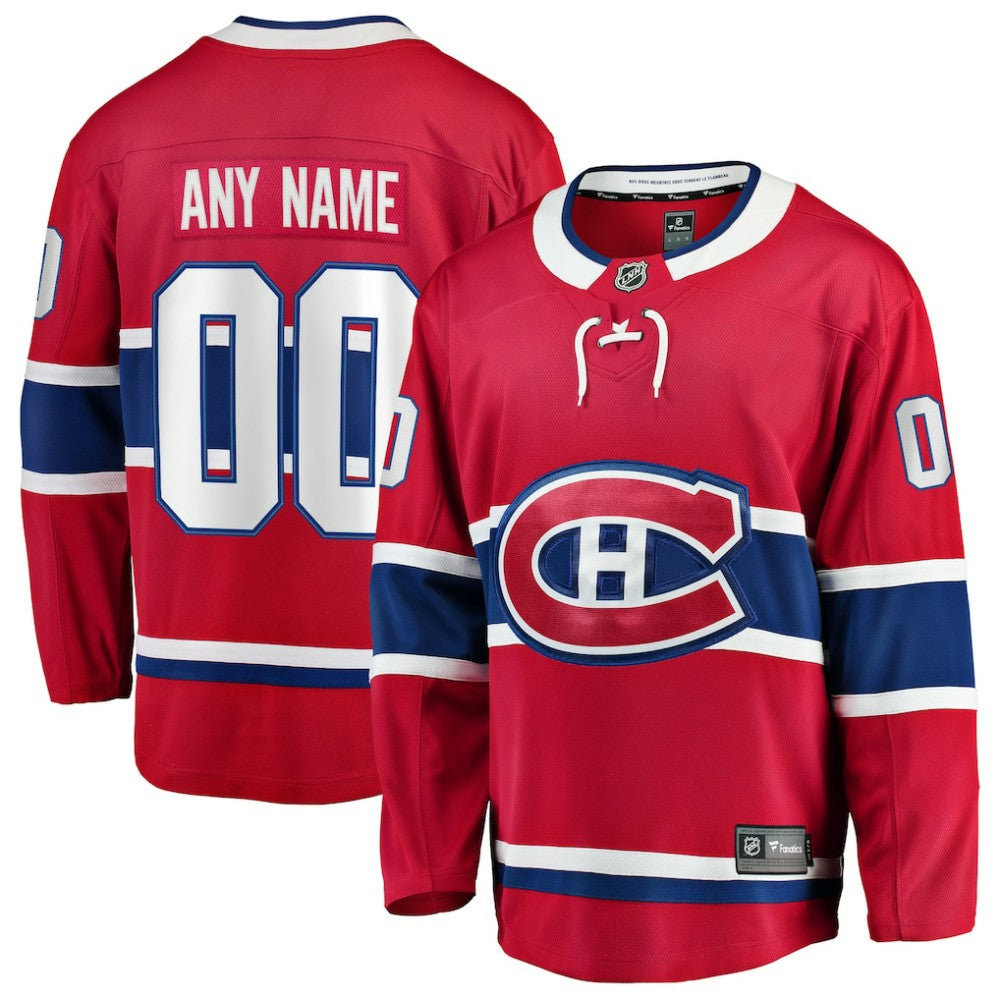 Montreal Canadiens Fanatics Home Breakaway Custom Jersey - Red Jerseys