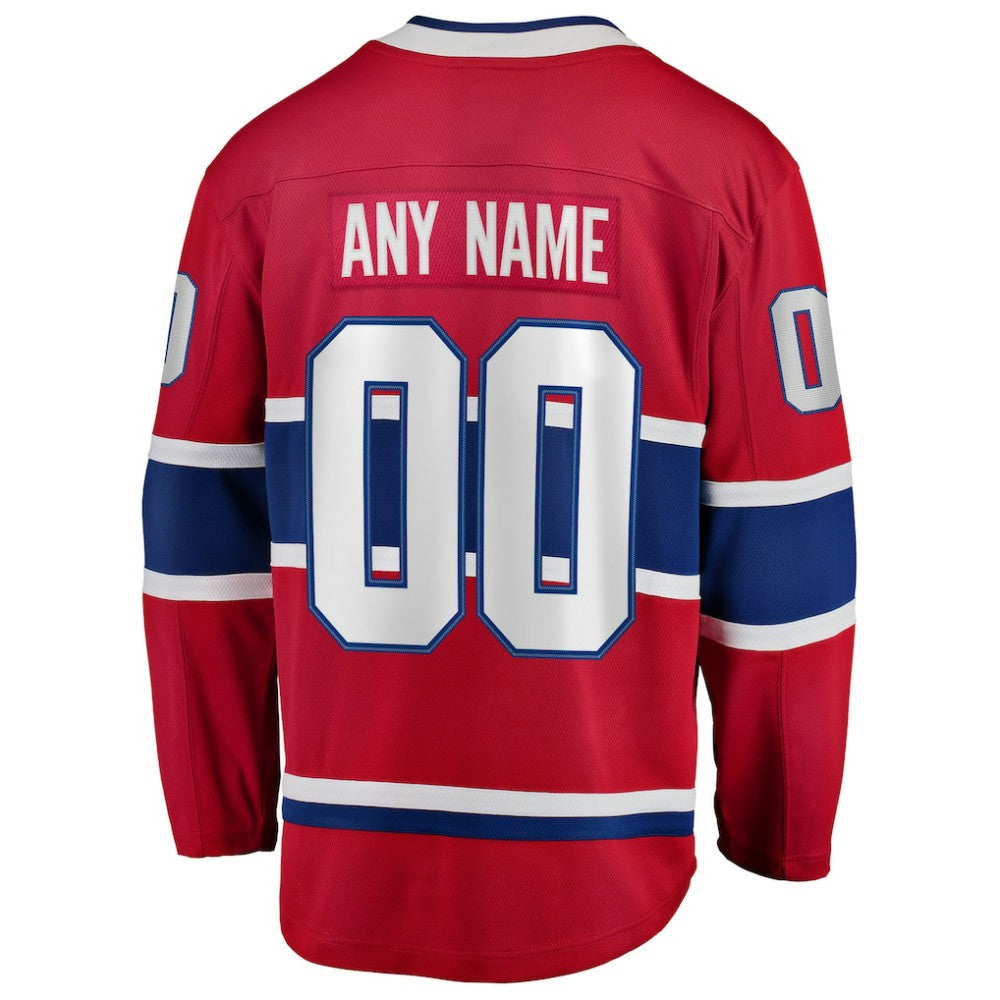 Montreal Canadiens Fanatics Home Breakaway Custom Jersey - Red Jerseys