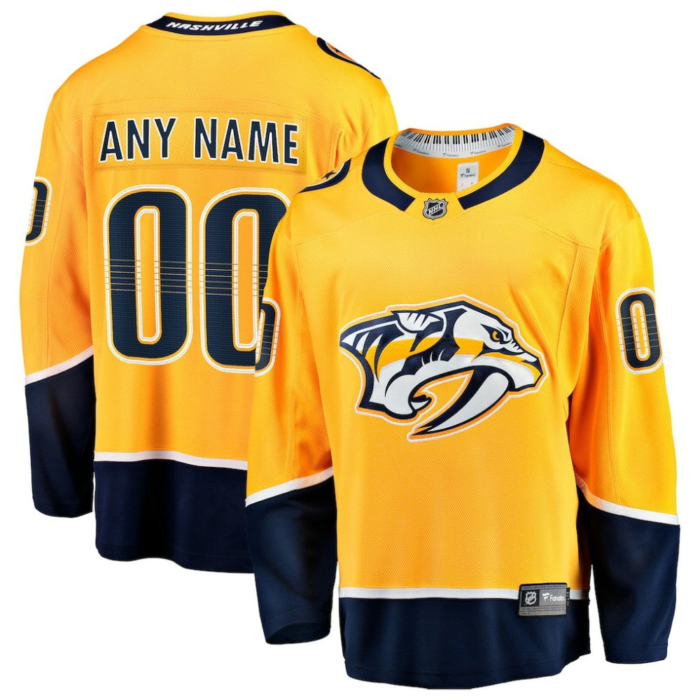 Nashville Predators Fanatics Home Breakaway Custom Jersey - Gold Jerseys