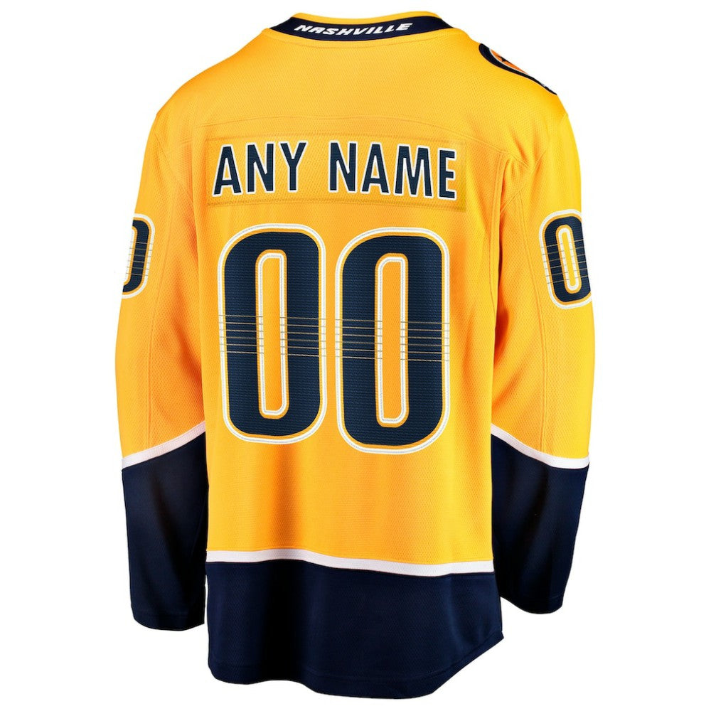 Nashville Predators Fanatics Home Breakaway Custom Jersey - Gold Jerseys