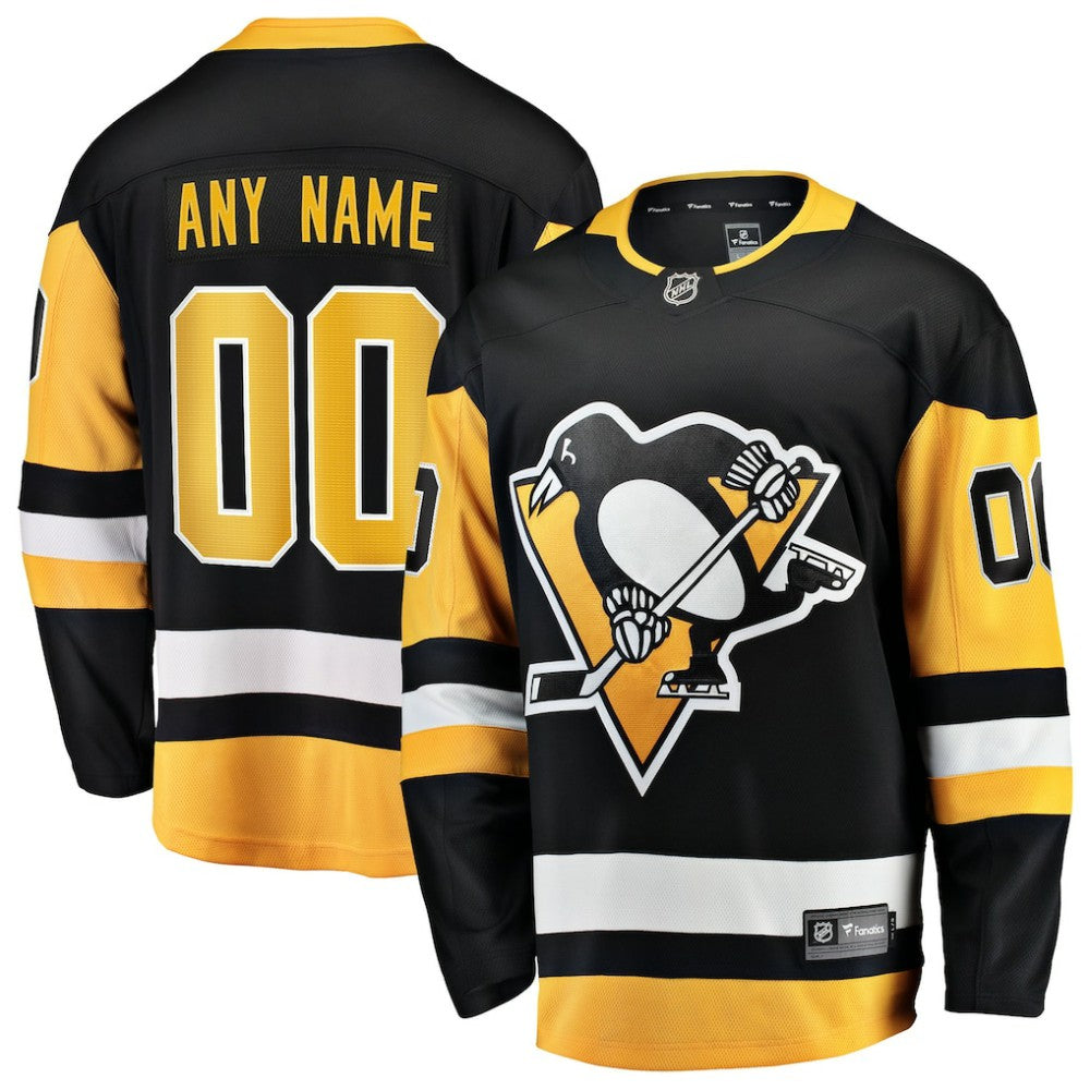 Pittsburgh Penguins Fanatics Home Breakaway Custom Jersey - Black Jerseys