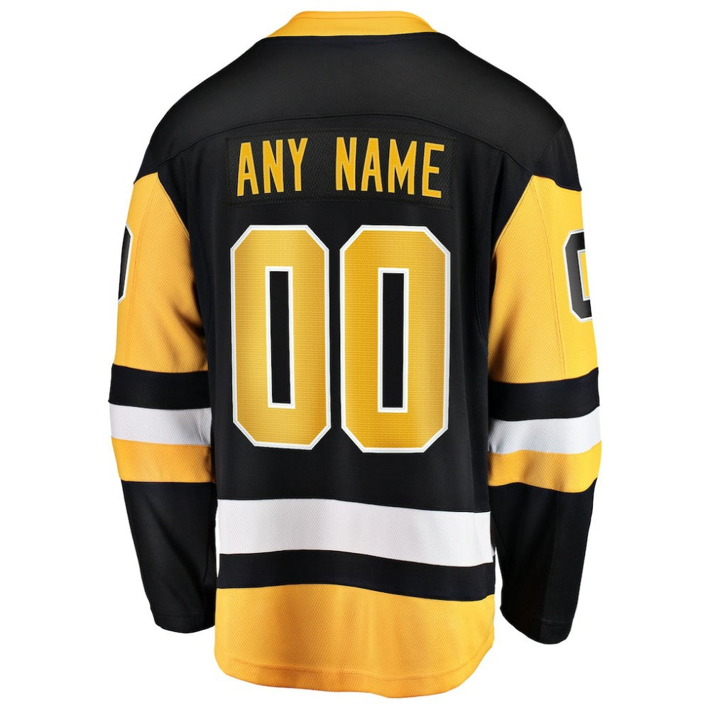 Pittsburgh Penguins Fanatics Home Breakaway Custom Jersey - Black Jerseys
