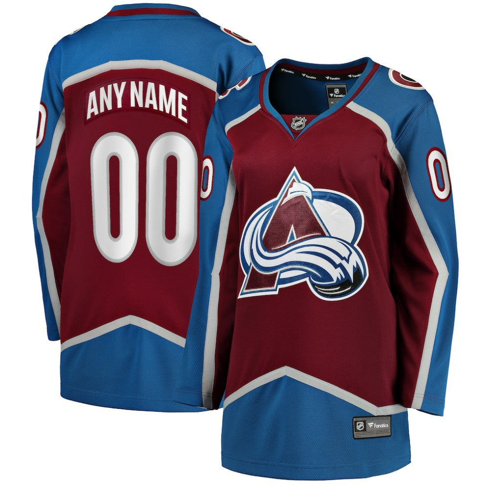 Colorado Avalanche Fanatics Women's Home Breakaway Custom Jersey - Maroon Jerseys