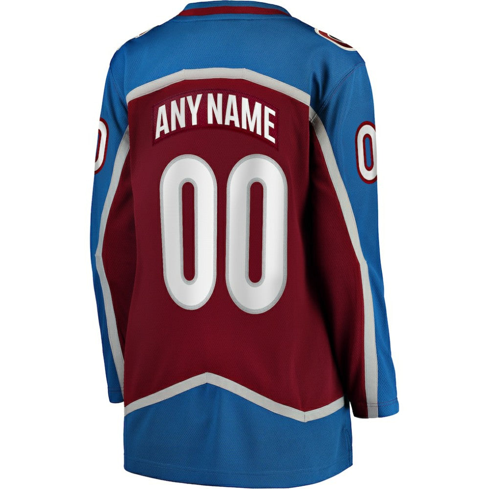 Colorado Avalanche Fanatics Women's Home Breakaway Custom Jersey - Maroon Jerseys