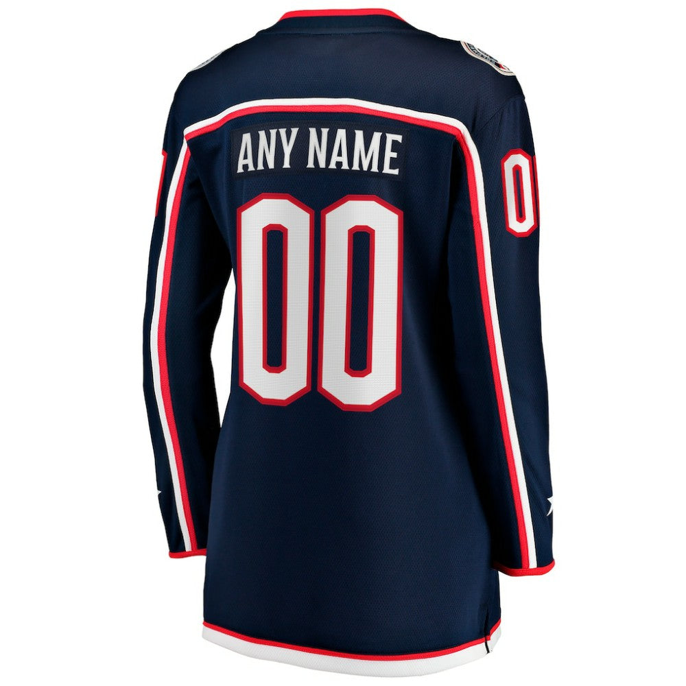 Columbus Blue Jackets Fanatics Women's Home Breakaway Custom Jersey - Navy Jerseys