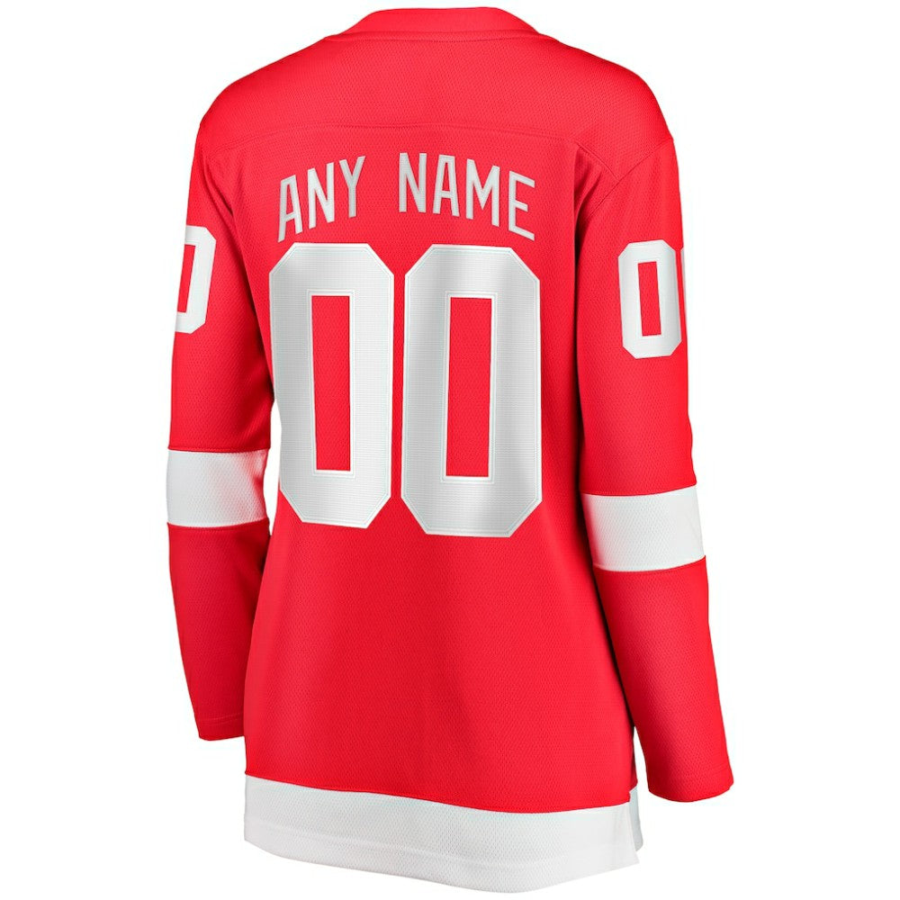 Detroit Red Wings Fanatics Women's Home Breakaway Custom Jersey - Red Jerseys