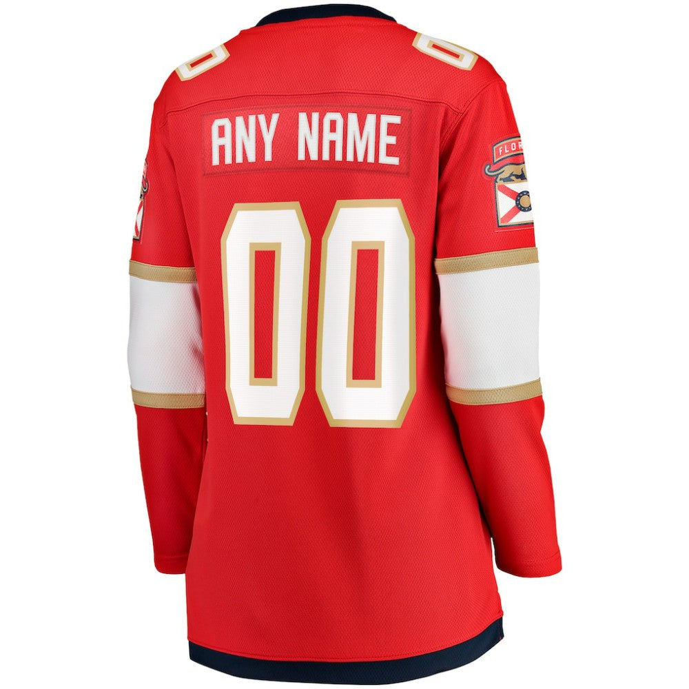 Florida Panthers Fanatics Women's Home Breakaway Custom Jersey - Red Jerseys