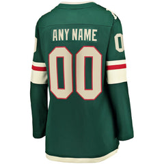 Minnesota Wild Fanatics Women's Home Breakaway Custom Jersey - Green Jerseys