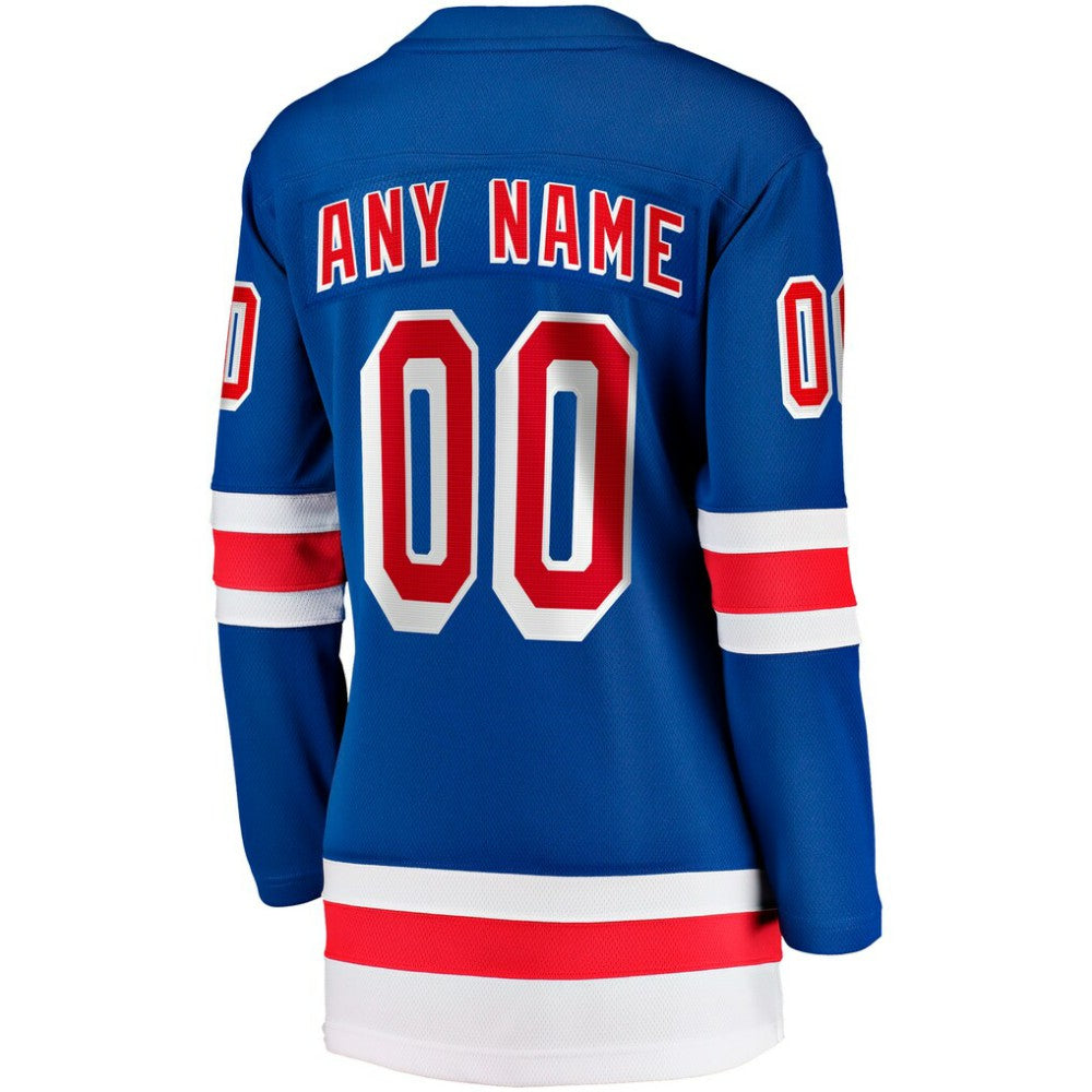New York Rangers Fanatics Women's Home Breakaway Custom Jersey - Blue Jerseys