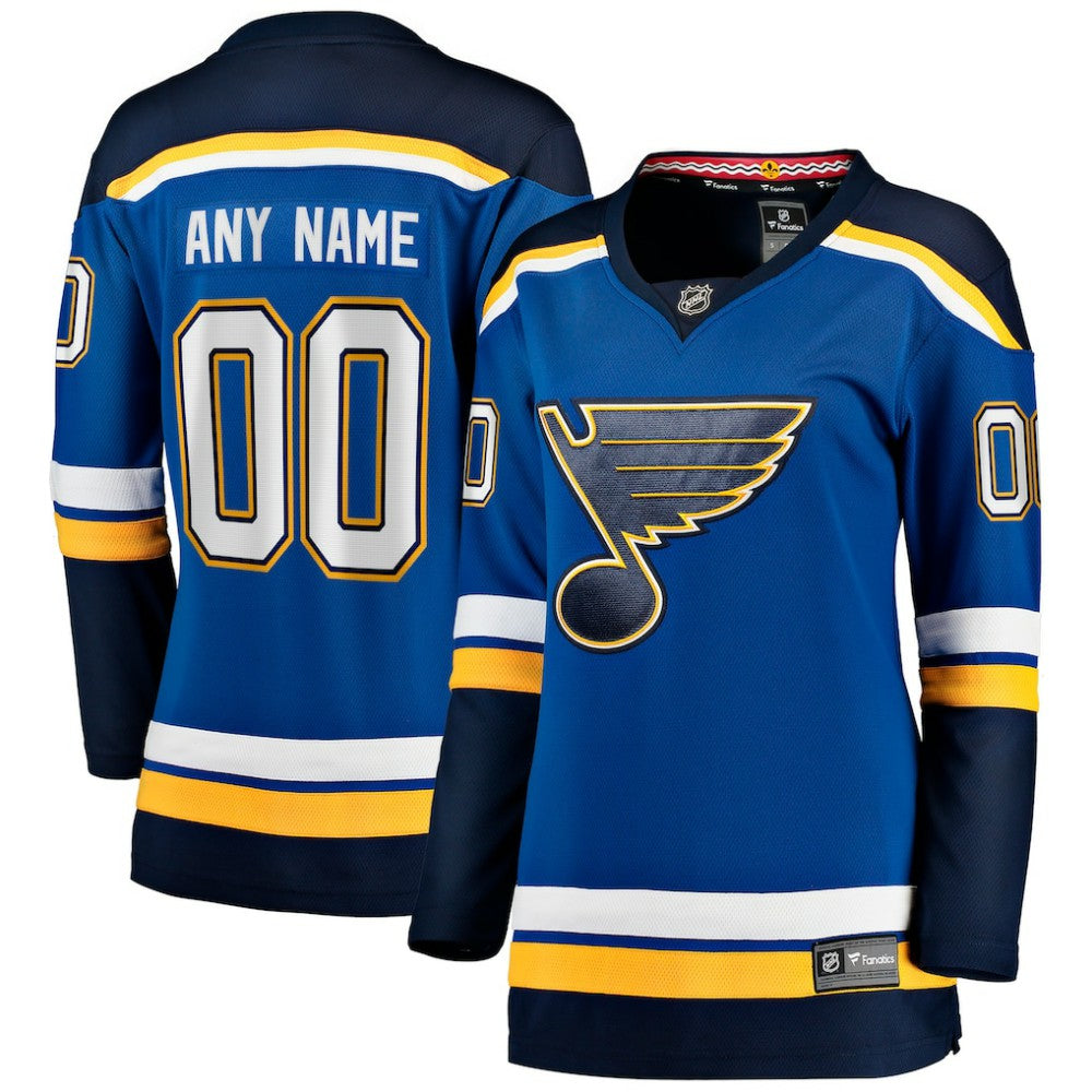 St. Louis Blues Fanatics Women's Home Breakaway Custom Jersey - Blue Jerseys