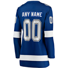Tampa Bay Lightning Fanatics Women's Home Breakaway Custom Jersey - Blue Jerseys