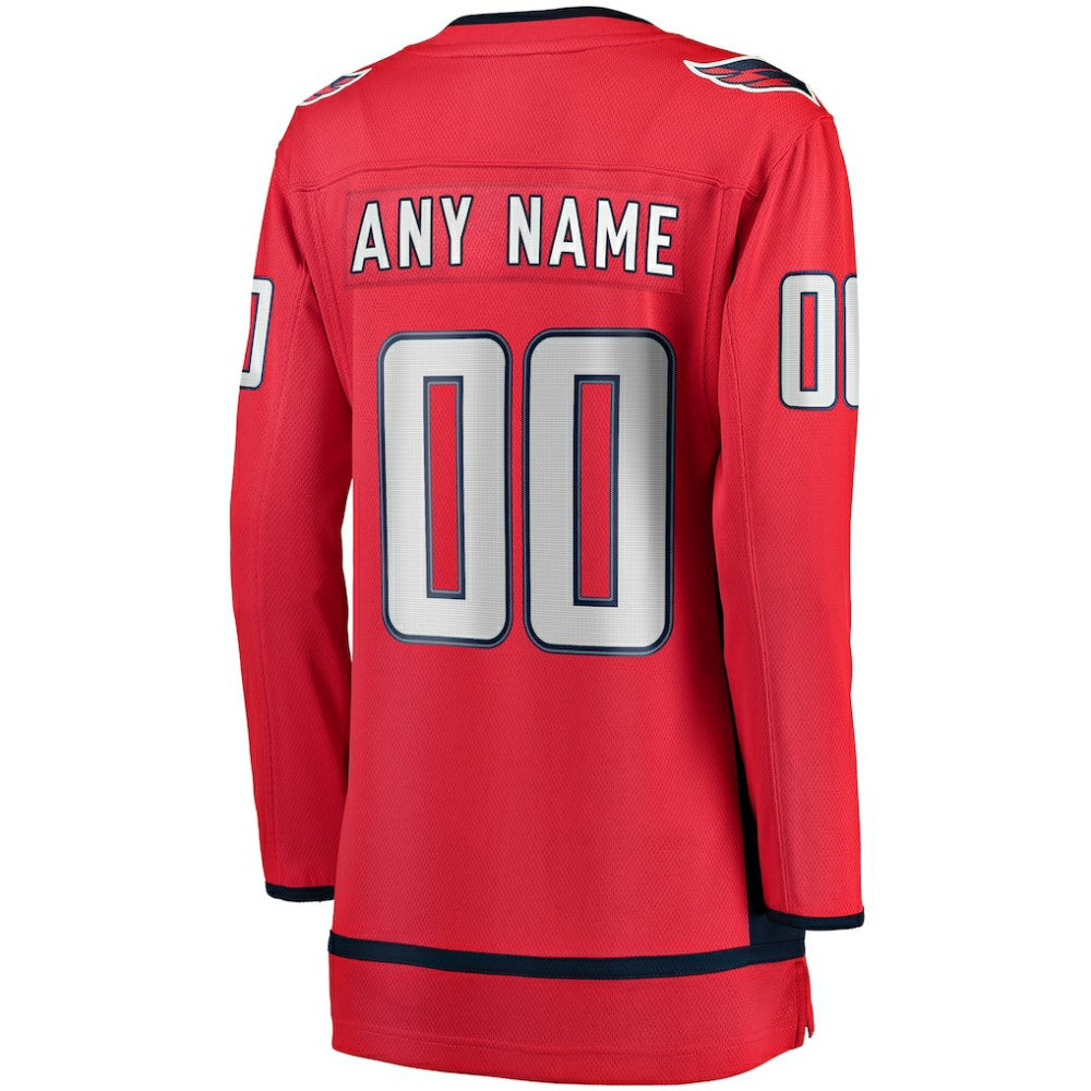 Washington Capitals Fanatics Women's Home Breakaway Custom Jersey - Red Jerseys