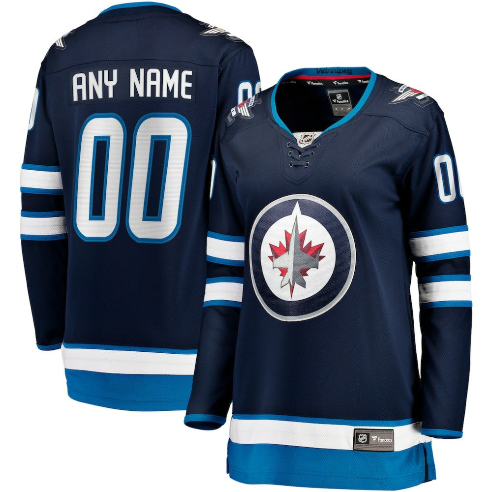 Winnipeg Jets Fanatics Women's Home Breakaway Custom Jersey - Blue Jerseys