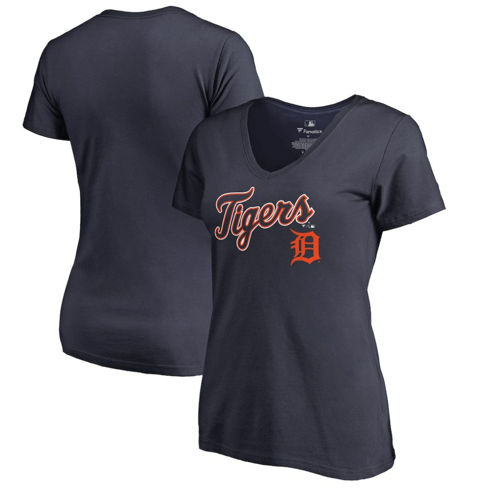 Detroit Tigers Women's Team Lockup T-Shirt Navy