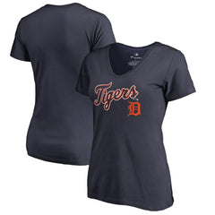 Detroit Tigers Women's Team Lockup T-Shirt Navy