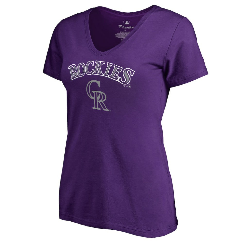Colorado Rockies Women's Team Lockup T-Shirt Purple