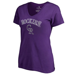 Colorado Rockies Women's Team Lockup T-Shirt Purple