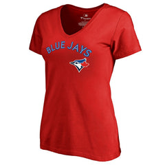 Toronto Blue Jays Women's Team Lockup T-Shirt Red