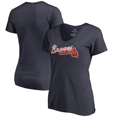 Atlanta Braves Women's Team Wordmark T-Shirt Navy