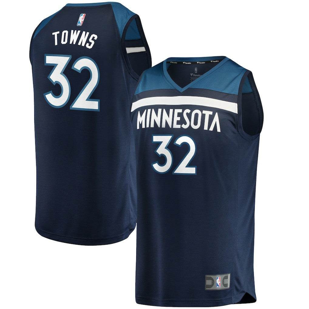 Karl-Anthony Towns Minnesota Timberwolves Fast Break Replica Jersey Navy - Icon Edition discount