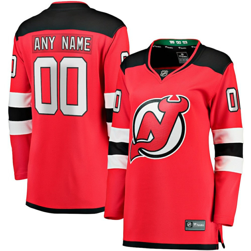 New Jersey Devils Fanatics Women's Home Breakaway Custom Jersey - Red Jerseys