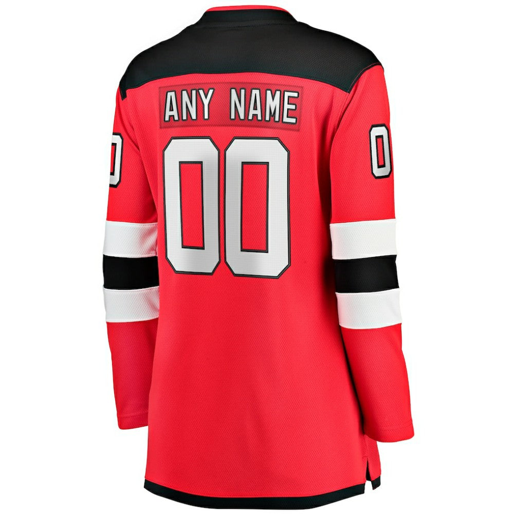 New Jersey Devils Fanatics Women's Home Breakaway Custom Jersey - Red Jerseys
