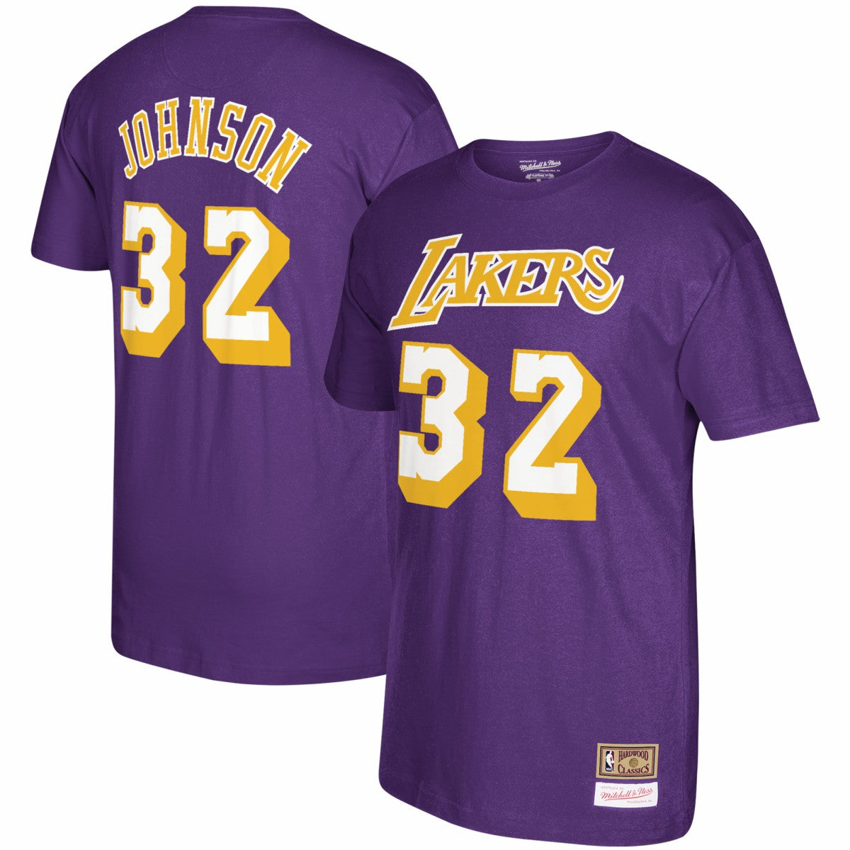 Magic Johnson Los Angeles Lakers Hardwood Classics Name & Number T-Shirt - Purple on sale