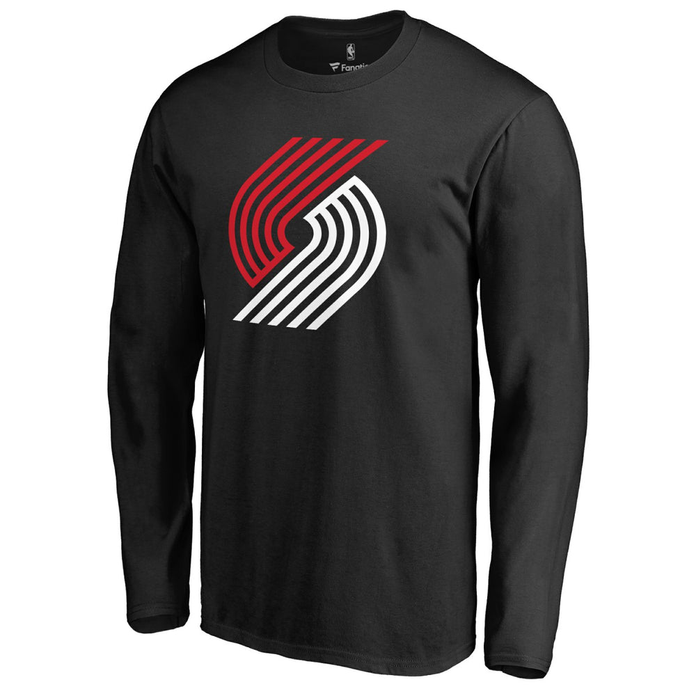 Portland Trail Blazers Fresh Primary Logo Long Sleeve T-Shirt - Black discount