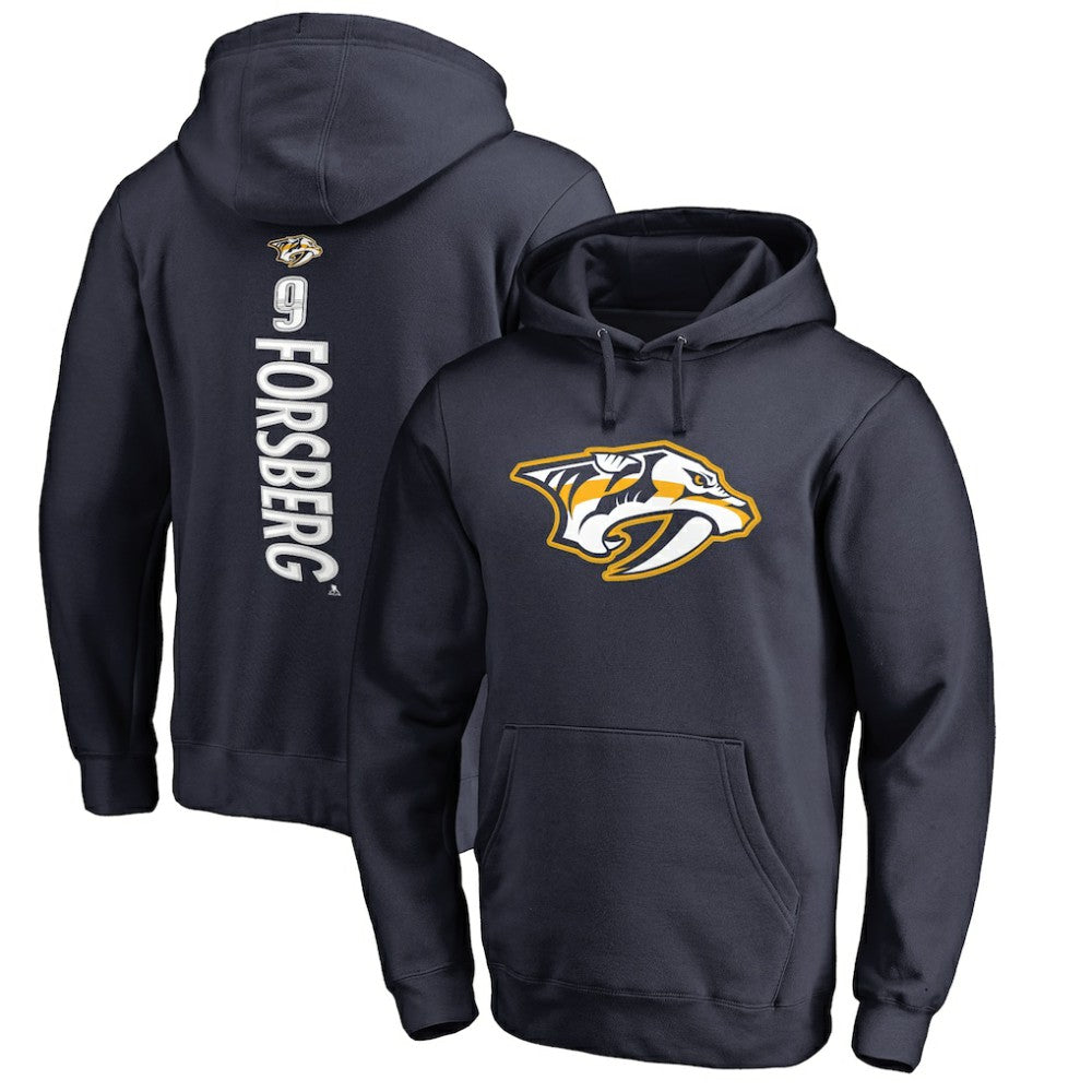Filip Forsberg Nashville Predators Backer Pullover Hoodie - Navy Hoodies