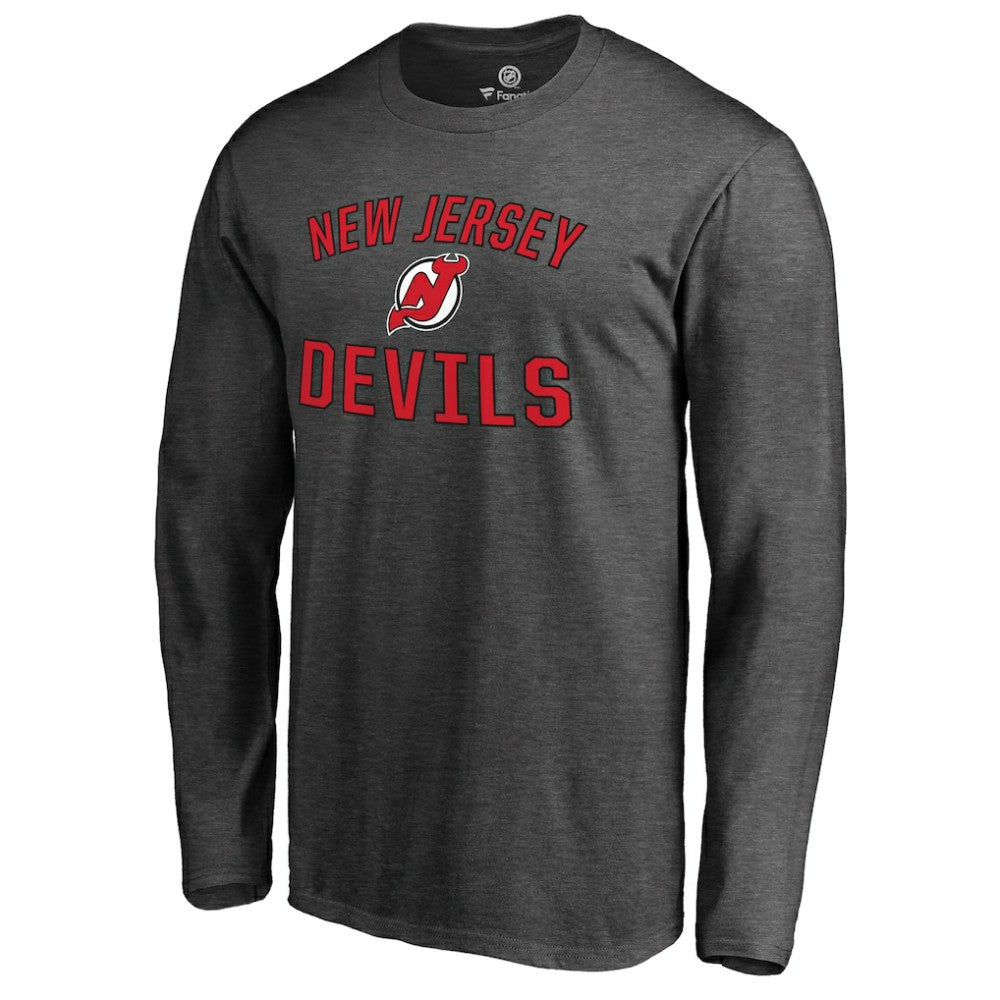 New Jersey Devils Victory Arch Long Sleeve T-Shirt - Heathered Gray T-shirts