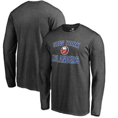 New York Islanders Victory Arch Long Sleeve T-Shirt - Heathered Gray T-shirts