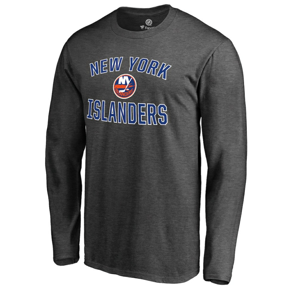 New York Islanders Victory Arch Long Sleeve T-Shirt - Heathered Gray T-shirts