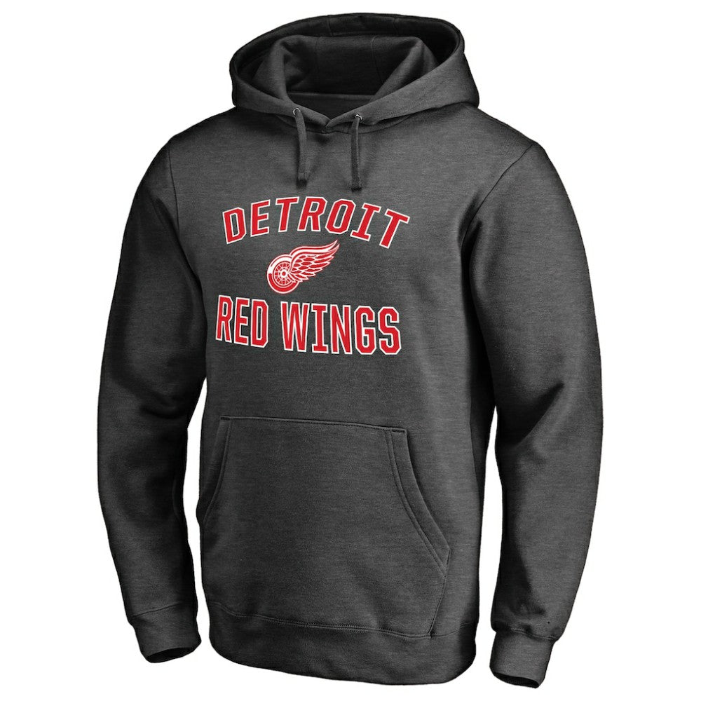 Detroit Red Wings Victory Arch Team Fitted Pullover Hoodie - Heather Charcoal Hoodies