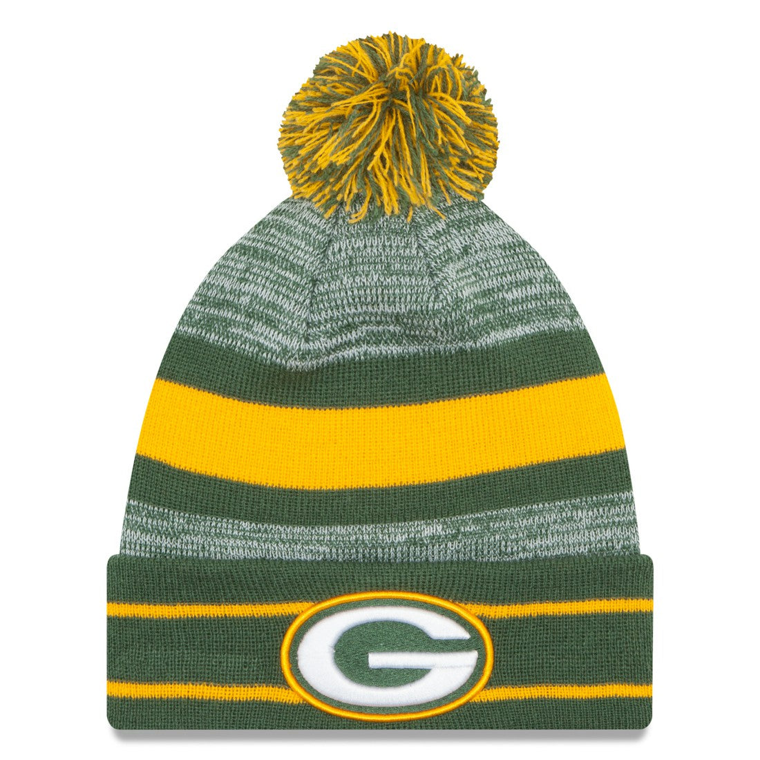 Green Bay Packers New Era Team Logo Cuffed Knit Hat with Pom - Green sale