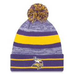 Minnesota Vikings New Era Team Logo Cuffed Knit Hat with Pom - Purple for sale