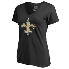 New Orleans Saints Women's Primary Team Logo V-Neck T-Shirt - Black sale