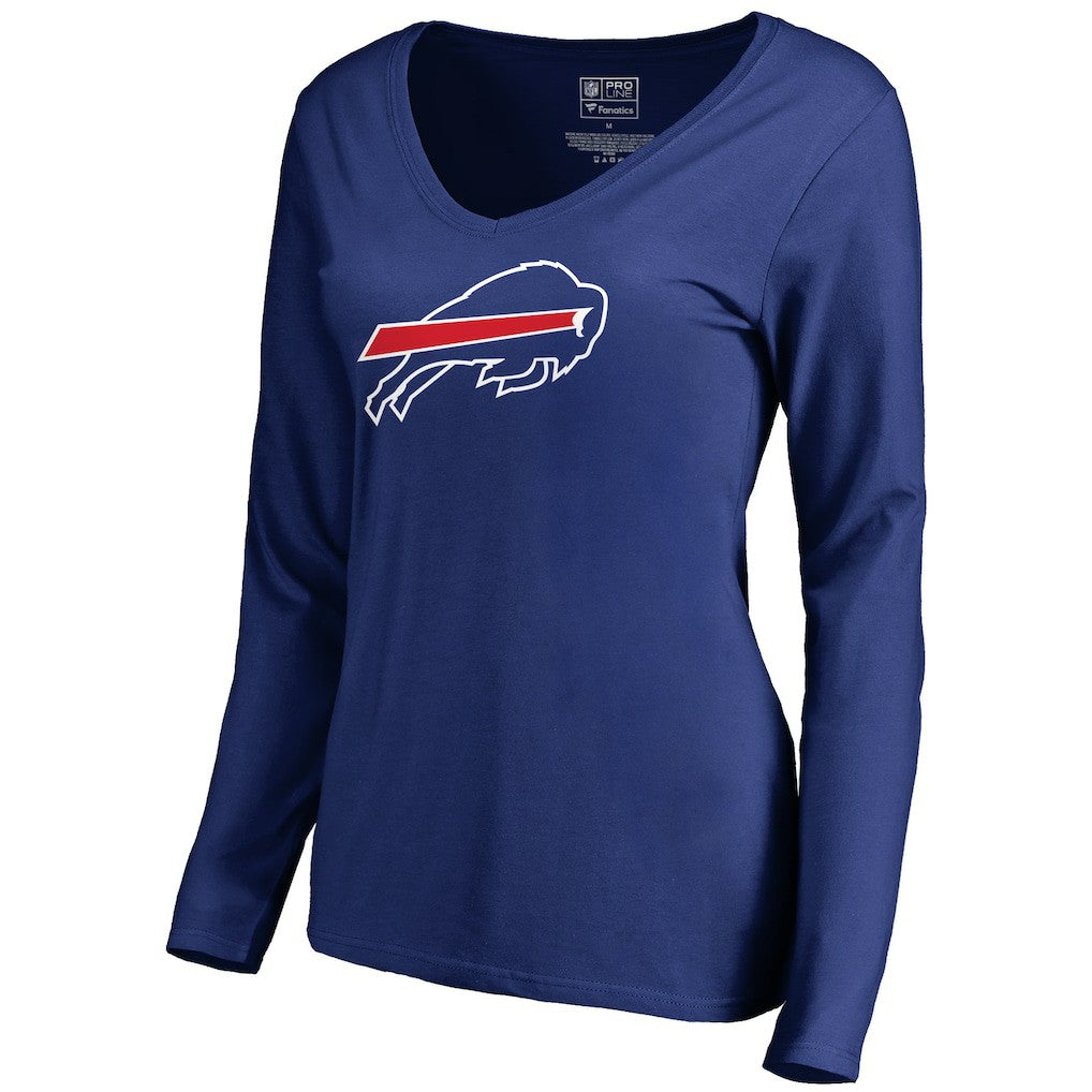 Buffalo Bills Women's Primary Logo V-Neck Long-Sleeve T-Shirt - Royal discount