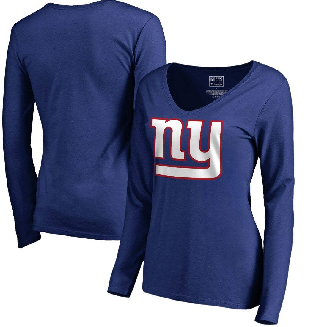 New York Giants Women's Primary Logo V-Neck Long-Sleeve T-Shirt - Royal cheap