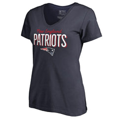 New England Patriots Women's Nostalgia V-Neck T-Shirt - Navy outlet