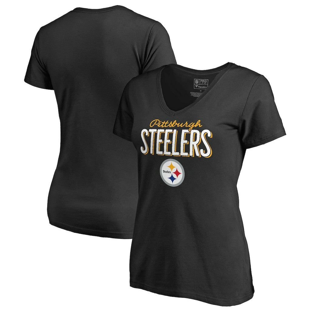 Pittsburgh Steelers Women's Nostalgia T-Shirt - Black sale