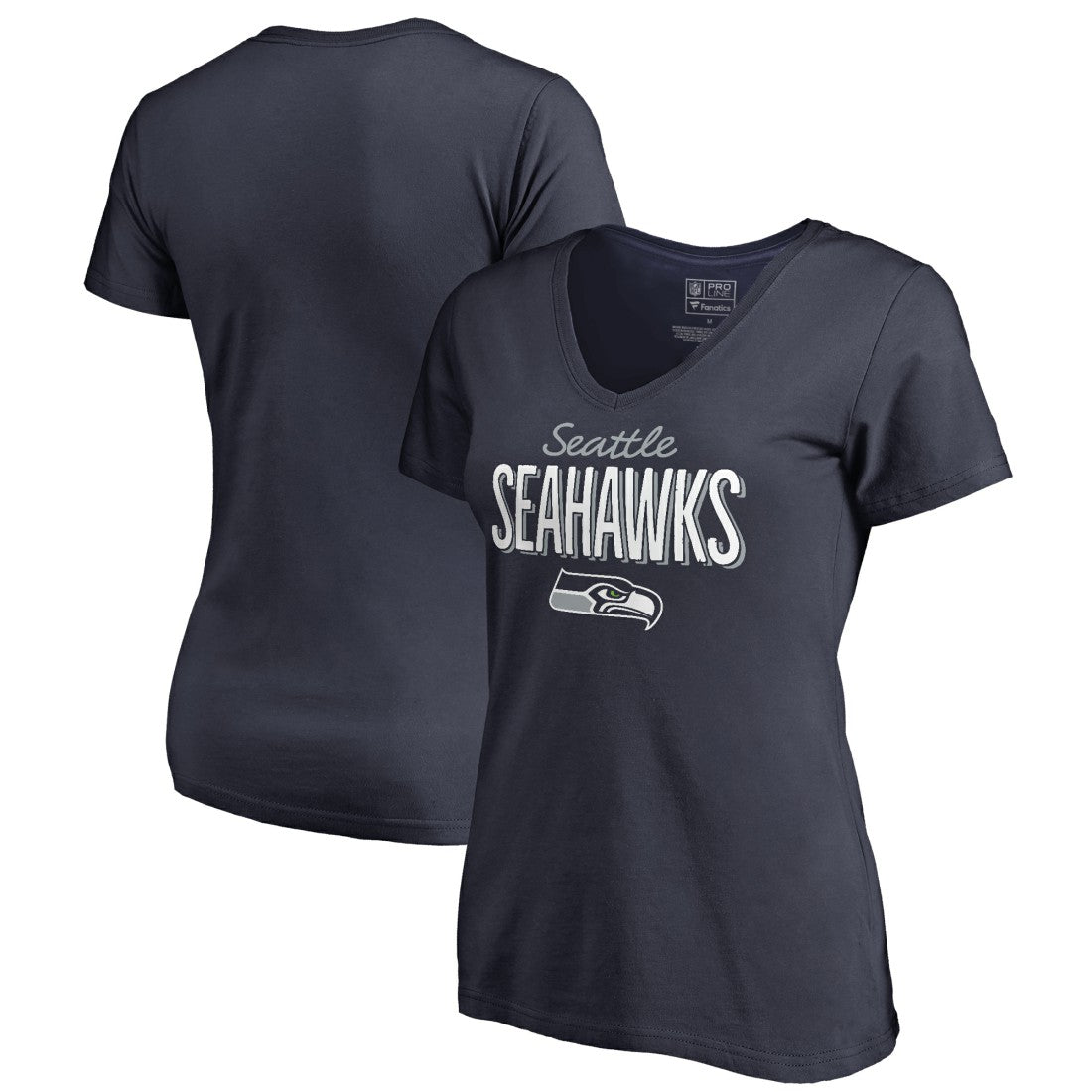 Seattle Seahawks Women's Nostalgia V-Neck T-Shirt - Navy outlet