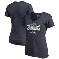 Seattle Seahawks Women's Nostalgia V-Neck T-Shirt - Navy outlet
