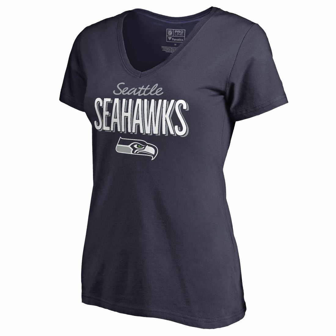 Seattle Seahawks Women's Nostalgia V-Neck T-Shirt - Navy outlet