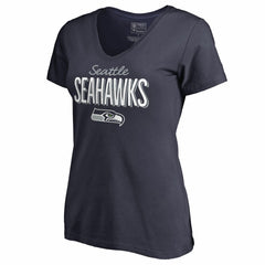 Seattle Seahawks Women's Nostalgia V-Neck T-Shirt - Navy outlet